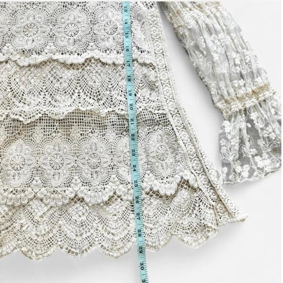 Origami Crochet Lace Scalloped Tunic Top Size L - Picture 8 of 8